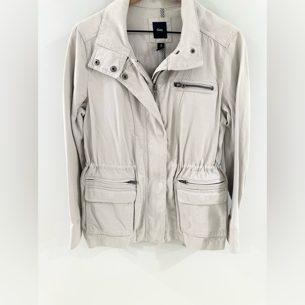 Gap Gray Utility Jacket Size Medium - image 5